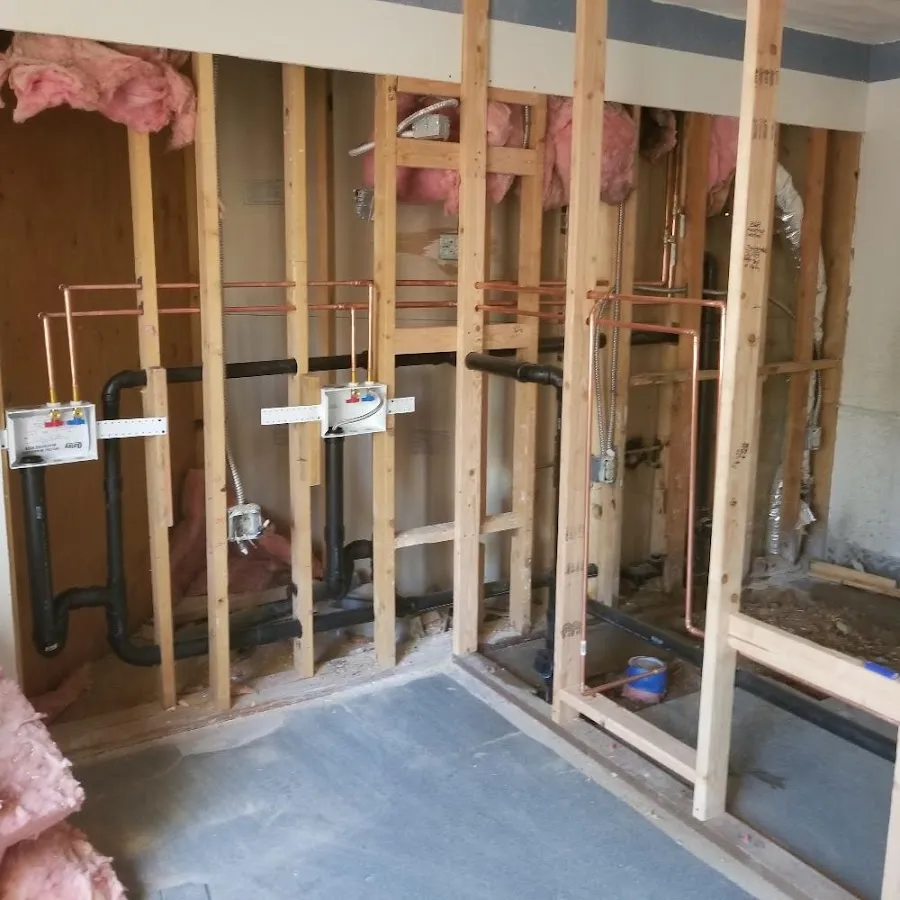 Copper pipe rough-in and plumbing installation in Coffeyville